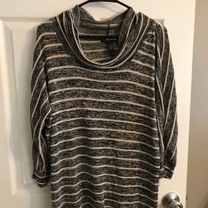 Cowl-neck knit sweater